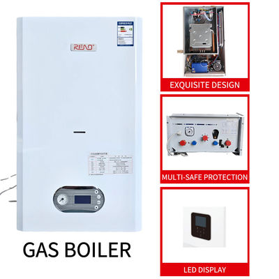 Gaz veya LPG Kondensasyon Paslanmaz Çelik Kombi Kazan Duvar Asılı Beyaz Panel 42kw