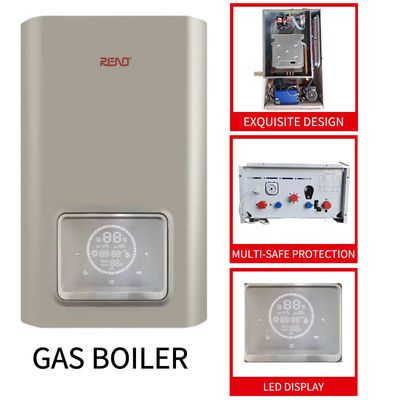 Gaz veya LPG Kondensasyon Paslanmaz Çelik Kombi Kazan Duvar Asılı Beyaz Panel 42kw